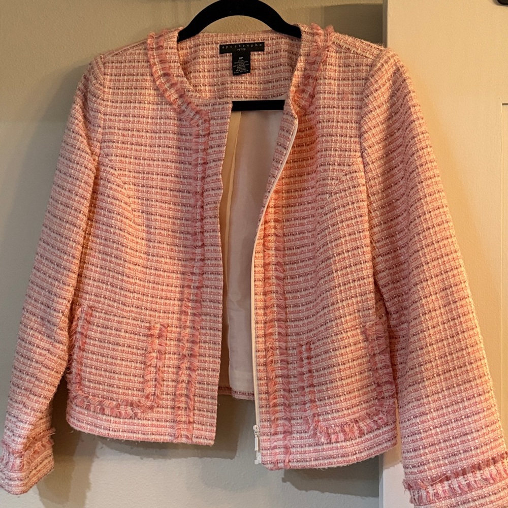 Apostrophe Pink Tweed Blazer